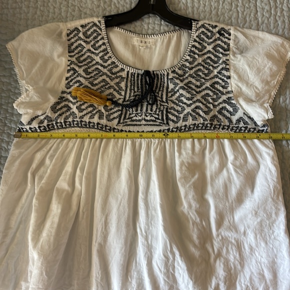 THML Embroidered White cotton Top with navy Accents - Picture 7 of 8